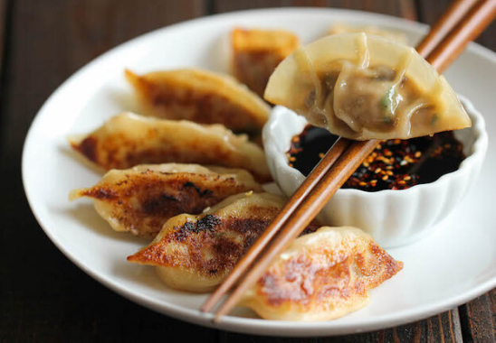 Dumplings on plate