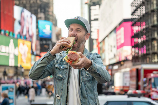 eating sandwiches
