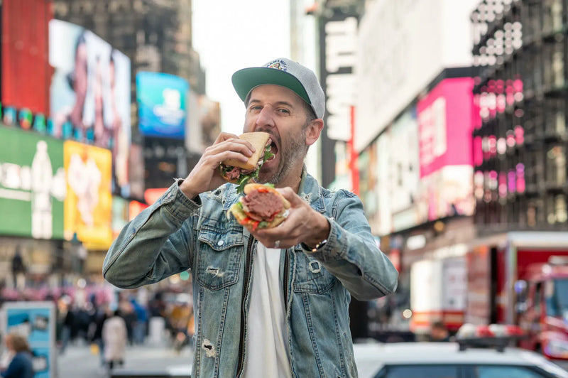 eating sandwiches