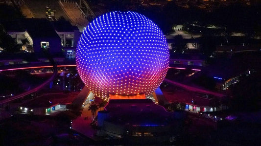 epcot at night from the helicopter