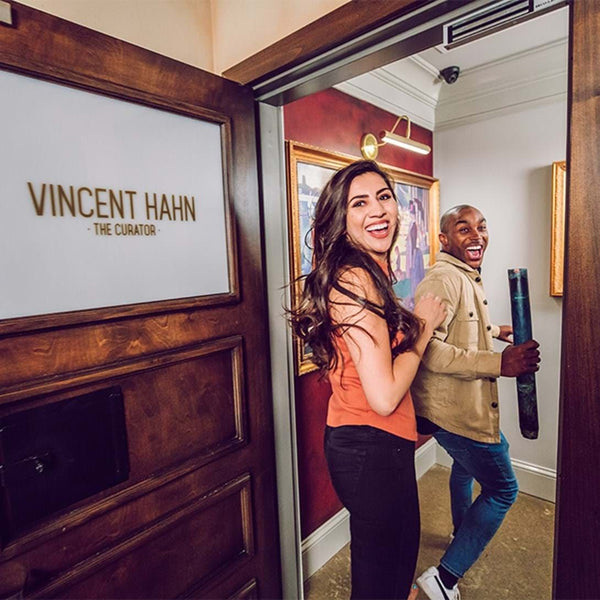 Exiting Gallery: Couple with Valuable Art