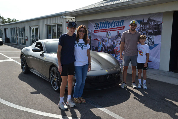 woman and sports car