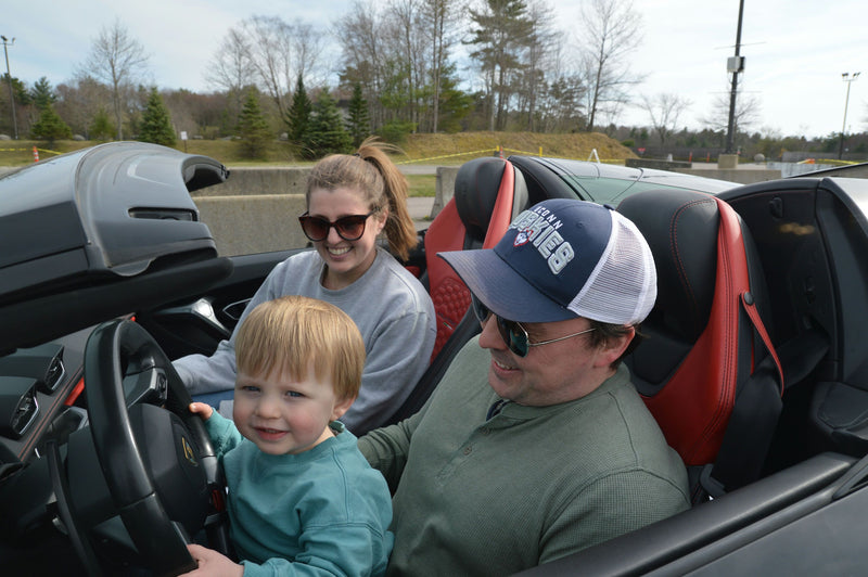 family in convertible