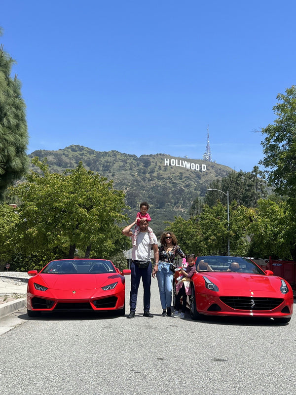 Family in ferrari