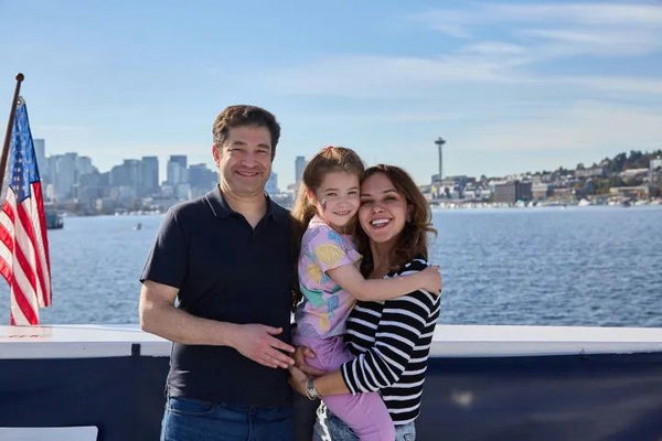 family on boat