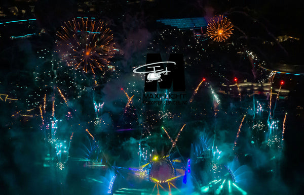 fireworks from helicopter