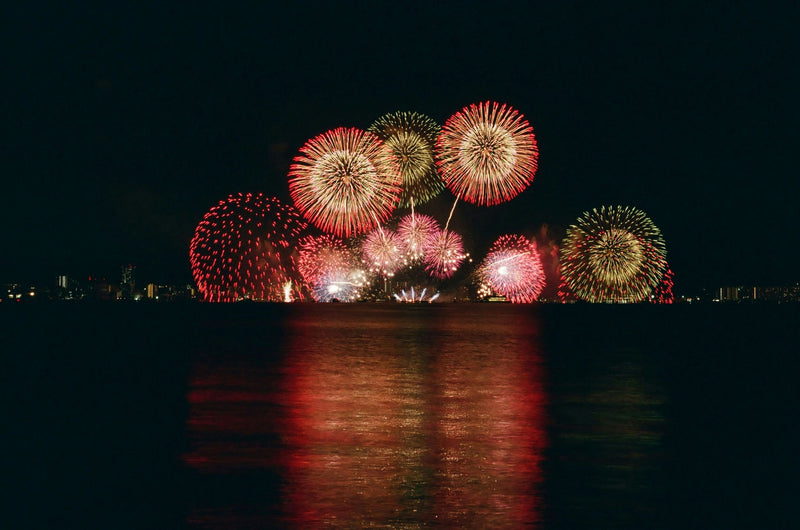 fireworks over water