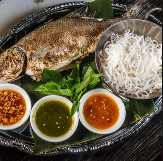 fish with sauces