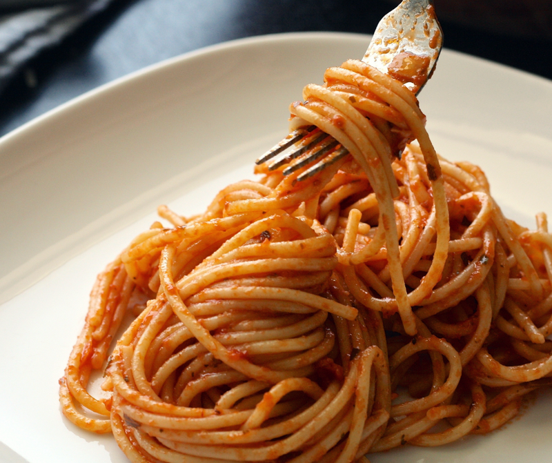 Fresh pasta on plate