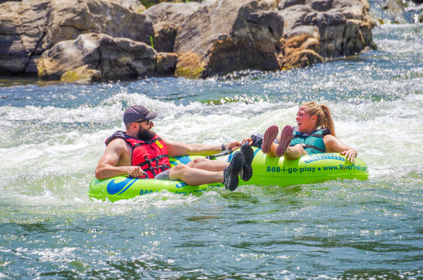 fun couple white water tubing