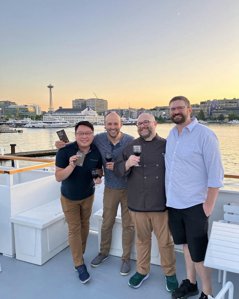 group photo on boat