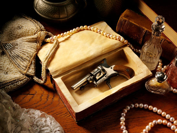 gun in case with pearls
