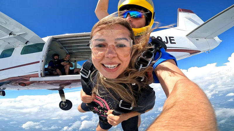 Woman skydiving