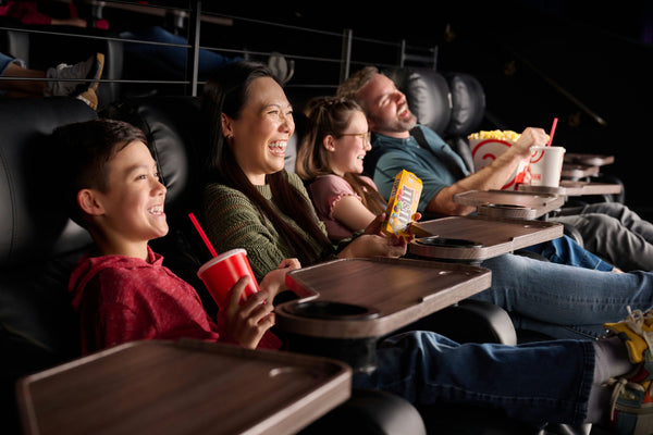 happy family at movies