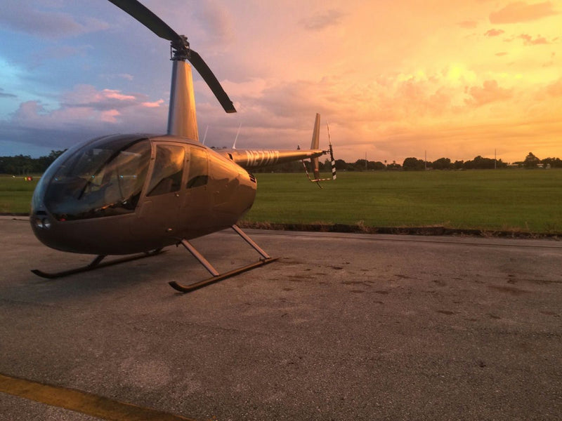 Helicopter at sunset
