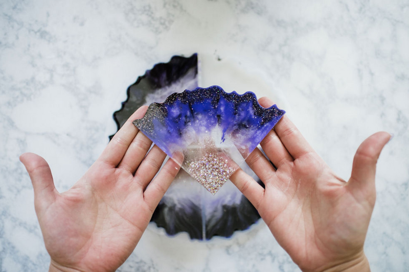 holding Agate Resin Coaster