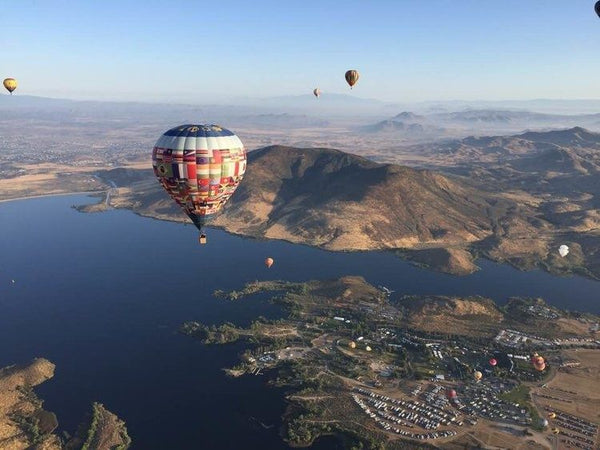 hot air balloon floating over zater
