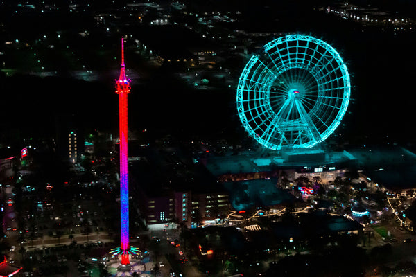 epcot at night from the helicopter