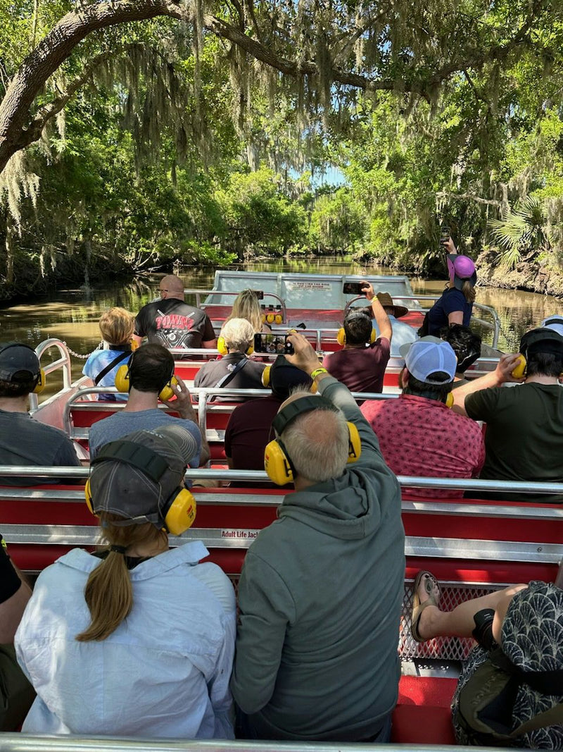 people on airboat tour