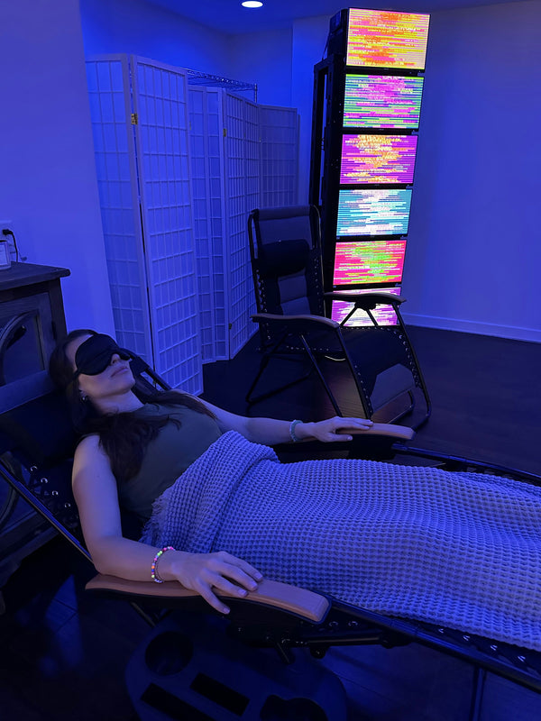 relaxing with light therapy