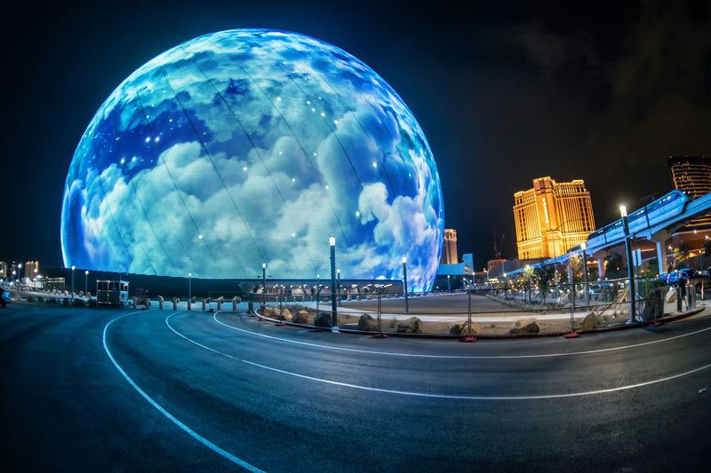 sphere at night with clouds