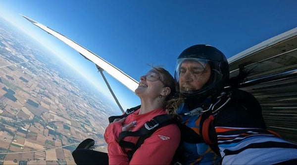 Close up skydiving shot