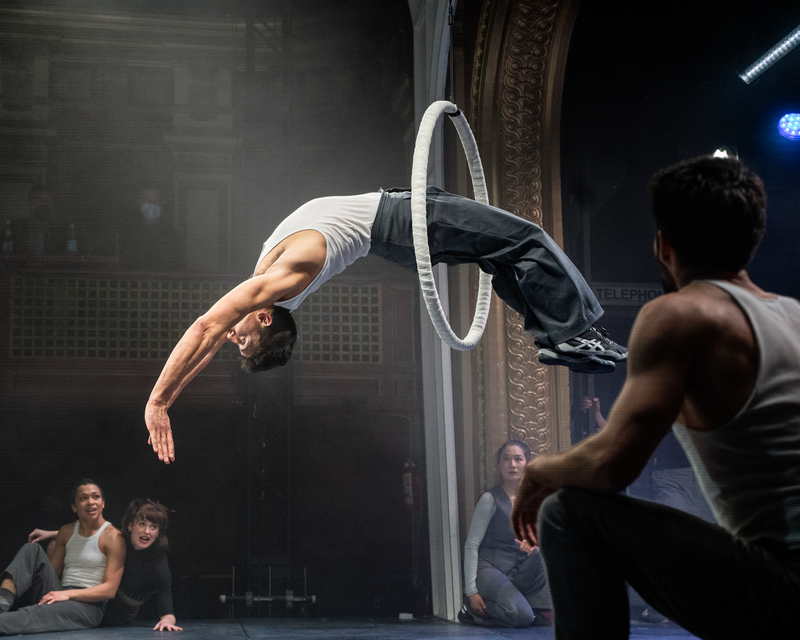 jumping through hoop