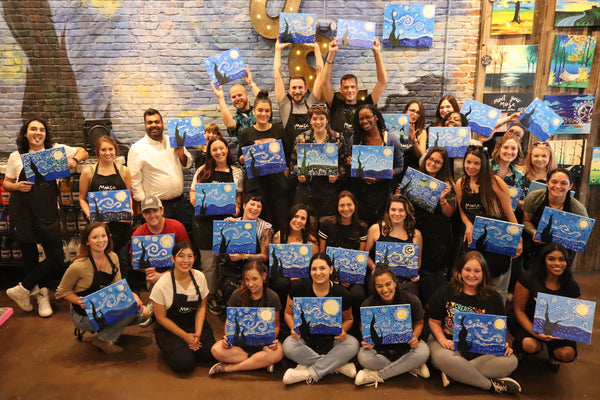 large group with paintings