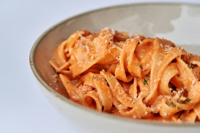 long pasta in vodka sauce