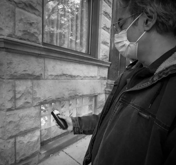 man searching for ghost