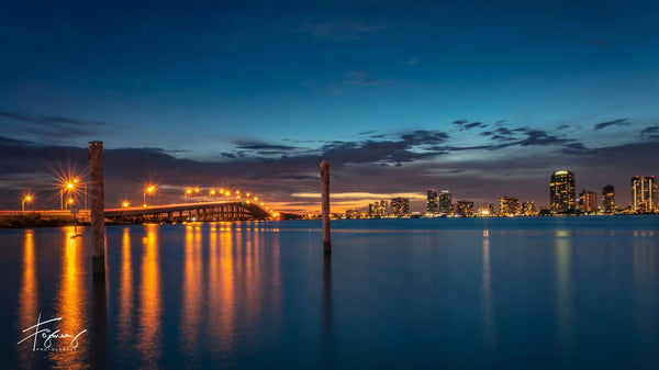 miami skyline with water