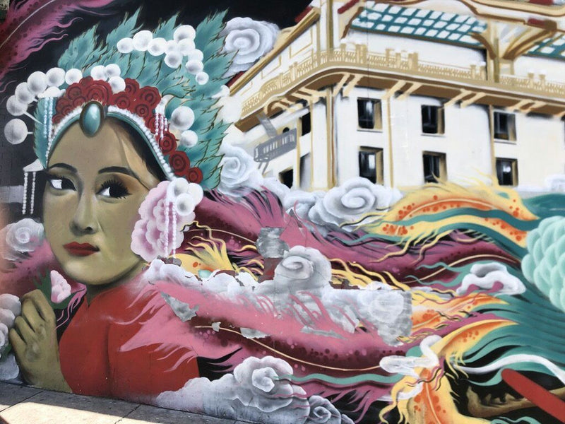 mural of beautiful woman