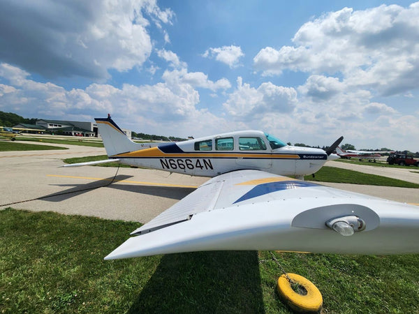 parked plane side view