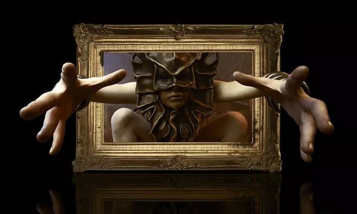 photoshop man in mask in frame