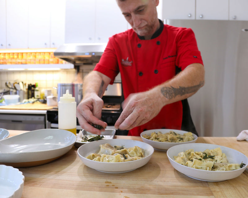 plating pasta
