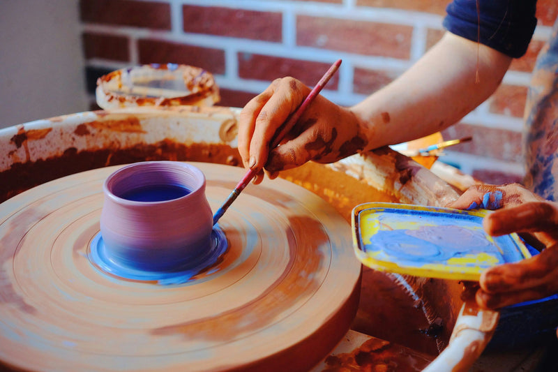 pottery on wheel