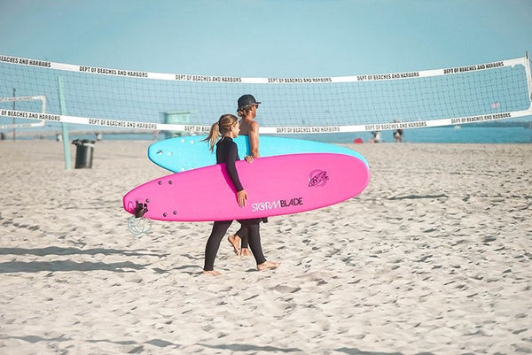 Private surf lessons couple