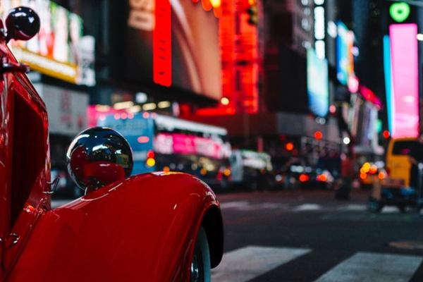 red vintage car light