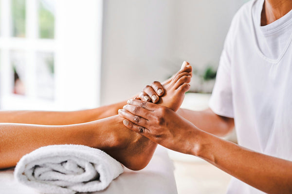 rubbing foot