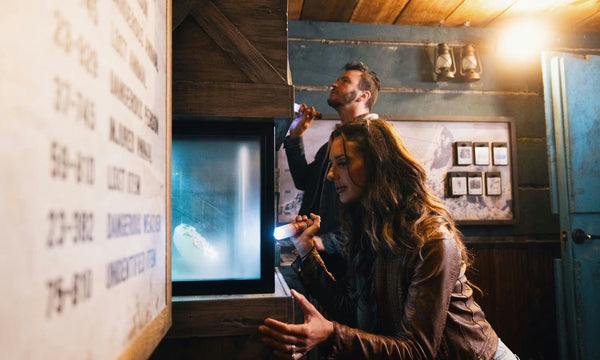 searching with flashlights