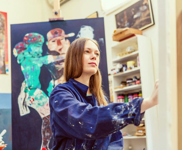 single person painting