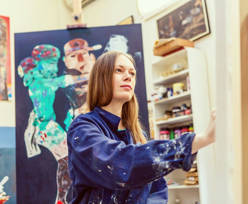 single person painting