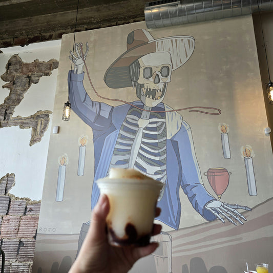 skeleton wall mural