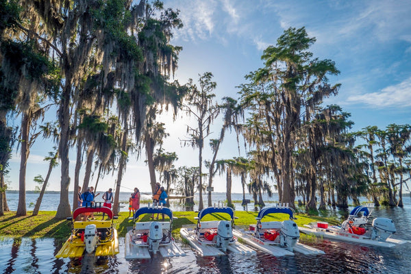 small boats on an island