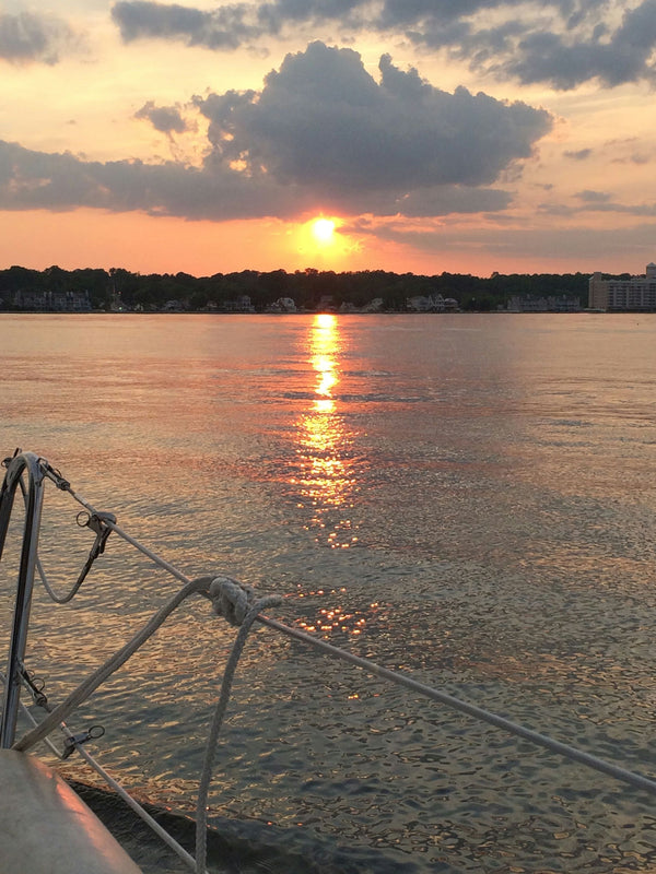 Sunset on boat