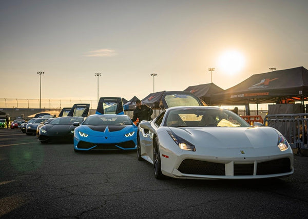 Supercars with sunrise