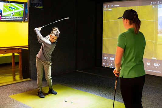 swinging golf club in simulation