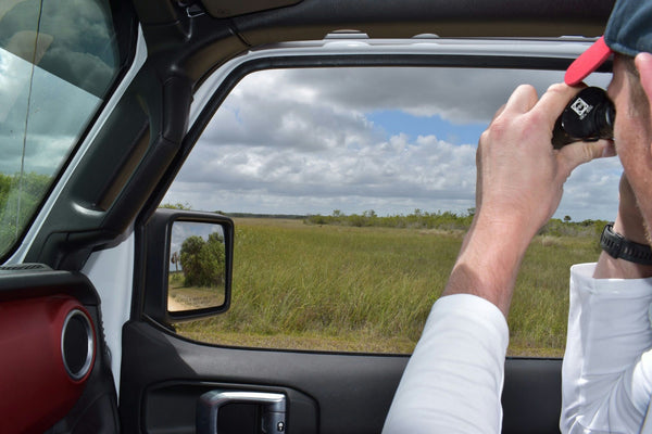 taking photo out of jeep