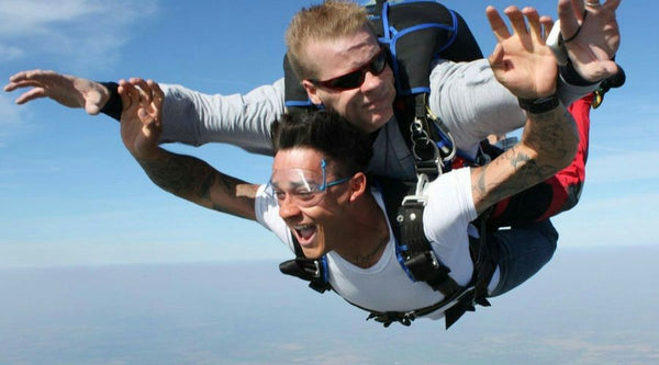 two men skydiving