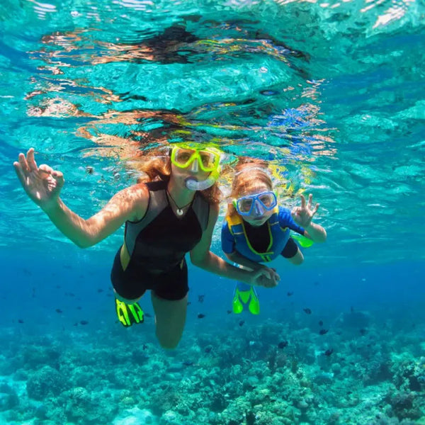 Two Reef Snorkel Tour With Sunset Cruise mom and daughter.webp
